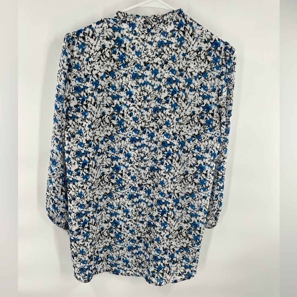 Carolina Belle blue floral blouse size S - Picture 7 of 8
